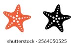Starfish vector icon set. Ocean and sea life symbol for marine, nature, and tropical design. Flat illustration isolated on white background.