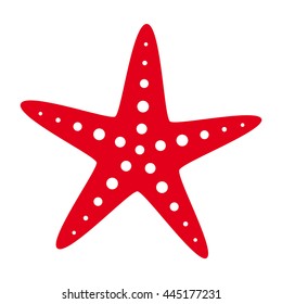 Starfish vector icon. Summer, sea. Vector illustration on white background.
