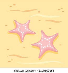 Starfish vector illustration. banner for web site. Sea stars Symbol. Summer vacation vibes concept