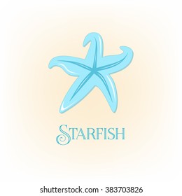 Starfish vector illustration over sand background.