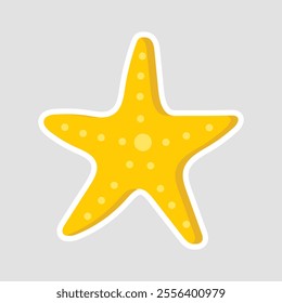 Starfish Vector Illustration Sticker. A cute and detailed starfish illustration, representing the beauty of marine life. Ideal for beach, ocean, and summer-themed projects