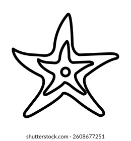Starfish Vector Line Icon Design