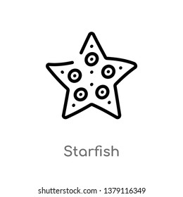starfish vector line icon. Simple element illustration. starfish outline icon from nautical concept. Can be used for web and mobile