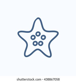Icono de esbozo del vector Starfish aislado en el fondo. Icono de Starfish dibujado a mano. Icono de esbozo Starfish para infografía, sitio web o aplicación.