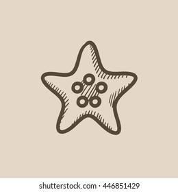 Starfish vector sketch icon isolated on background. Hand drawn Starfish icon. Starfish sketch icon for infographic, website or app.