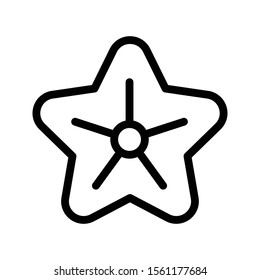 starfish vector thin line icon 