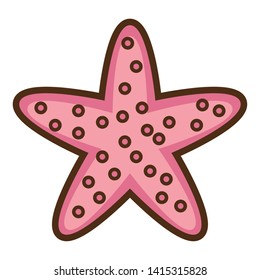 starfish wildlife on white background vector illustration