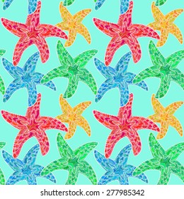 Starfish zentangle pattern made with clipping mask. Vector illustration can be used for backgrounds, web design, surface textures and other crafts.