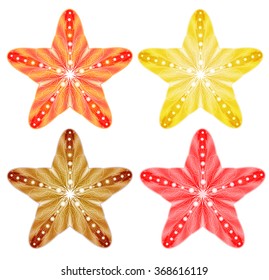 Starfishes isolated. Vector set, EPS10.