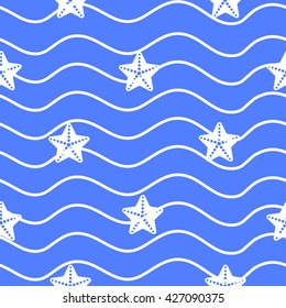 starfishes seamless pattern
