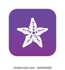 Starfishicon digital purple for any design isolated on white vector illustration