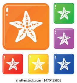 Starfishicons set collection vector 6 color isolated on white background