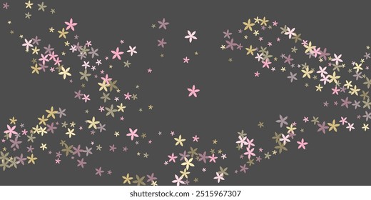 Diseño de Vector de flores minimalistas Starflower. Hermosos Elementos de flores de prado aislados. Patrón del Día de la Niña Hinamatsuri. Flores dulces Starflower flor abstracta. Pétalos rayados.