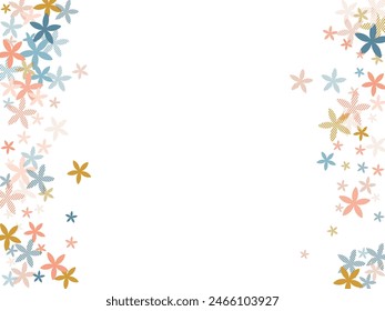 Starflower stylized flowers vector illustration. Cute field blossom shapes isolated. Cinco De Mayo holiday background. Modern flowers Starflower simple blossom. Stripy petals.