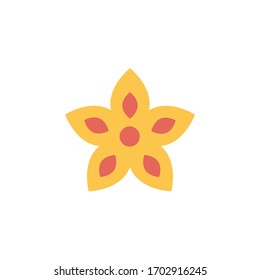 starfruit icon flat style design vector illustration. isolated on white background