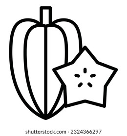 Starfruit icon on transparent background