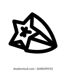 Starfruit icon thick bold line