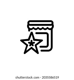 Starfruit Jam Fruit Vegetable Food Monoline Symbol Icon Logo for Graphic Design UI UX and Website