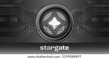Stargate Finance (STG) Cryptocurrency vector background and banner illustration 
