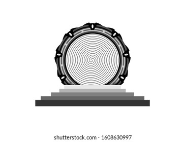 Stargate icon, portal gate logo concept alien construction isolate on transparent background. Spatial entrance time machine icon, extraterrestrial teleportation concept