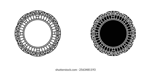 Stargate icons in outline and fill. vector illustration for ui.