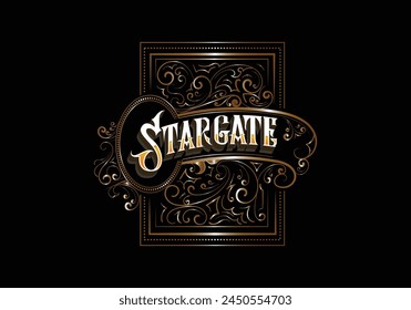 STARGATE lettering custom template design