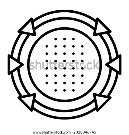 Stargate Vector Outline Icon Isolated On White Background
