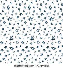 Stargaze pattern. Cosmic style. Stars ornament. Galaxy fabric. Constellations print. Clothes or interior design. Fashion background. Trendy textile. Vector seamless pattern.
