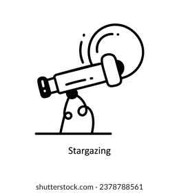 Stargazing doodle Icon Design illustration. Space Symbol on White background EPS 10 File