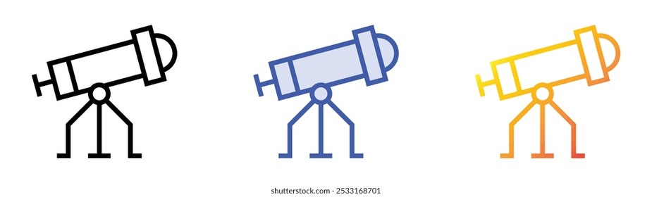 stargazing icon. Linear, Blue Fill and Gradient Style Design Isolated On White Background