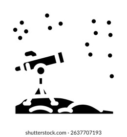 stargazing spring glyph icon vector. stargazing spring sign. isolated symbol illustration