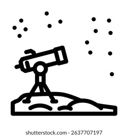 stargazing spring line icon vector. stargazing spring sign. isolated contour symbol black illustration