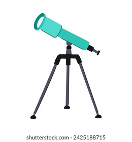 stargazing telescope cartoon. night webb, star kid, satellite child stargazing telescope sign. isolated symbol vector illustration