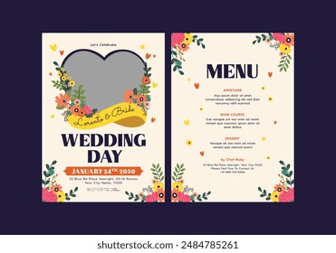 Stargo Wedding Invitation Template with Floral