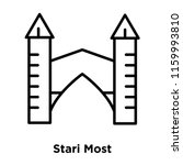 Stari Most icon vector isolated on white background, Stari Most transparent sign , line or linear sign, element design in outline style