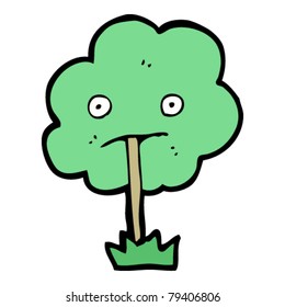 staring cartoon tree character