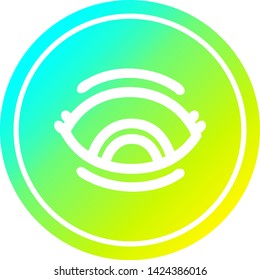 icono circular de ojos de inicio con acabado gradiente fresco