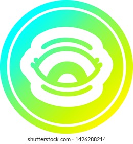 staring eye circular icon with cool gradient finish