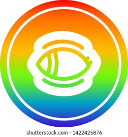 staring eye circular icon with rainbow gradient finish