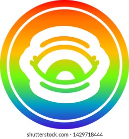 staring eye circular icon with rainbow gradient finish