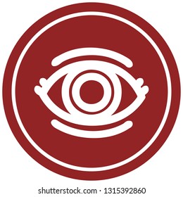 staring eye circular icon symbol