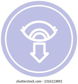 staring eye circular icon symbol