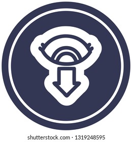 staring eye circular icon symbol