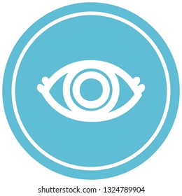 staring eye circular icon symbol