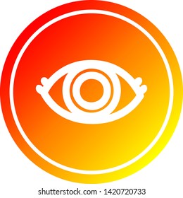 icono circular de ojos de inicio con acabado degradado cálido
