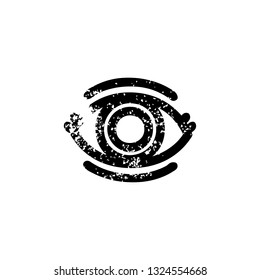 staring eye distressed icon symbol
