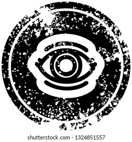 staring eye distressed icon symbol