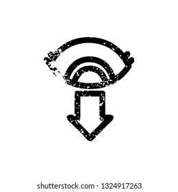 staring eye distressed icon symbol