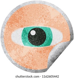 pegatina circular de ilustración de vector visual de inicio