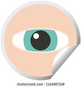 staring eye graphic vector illustration circular sticker